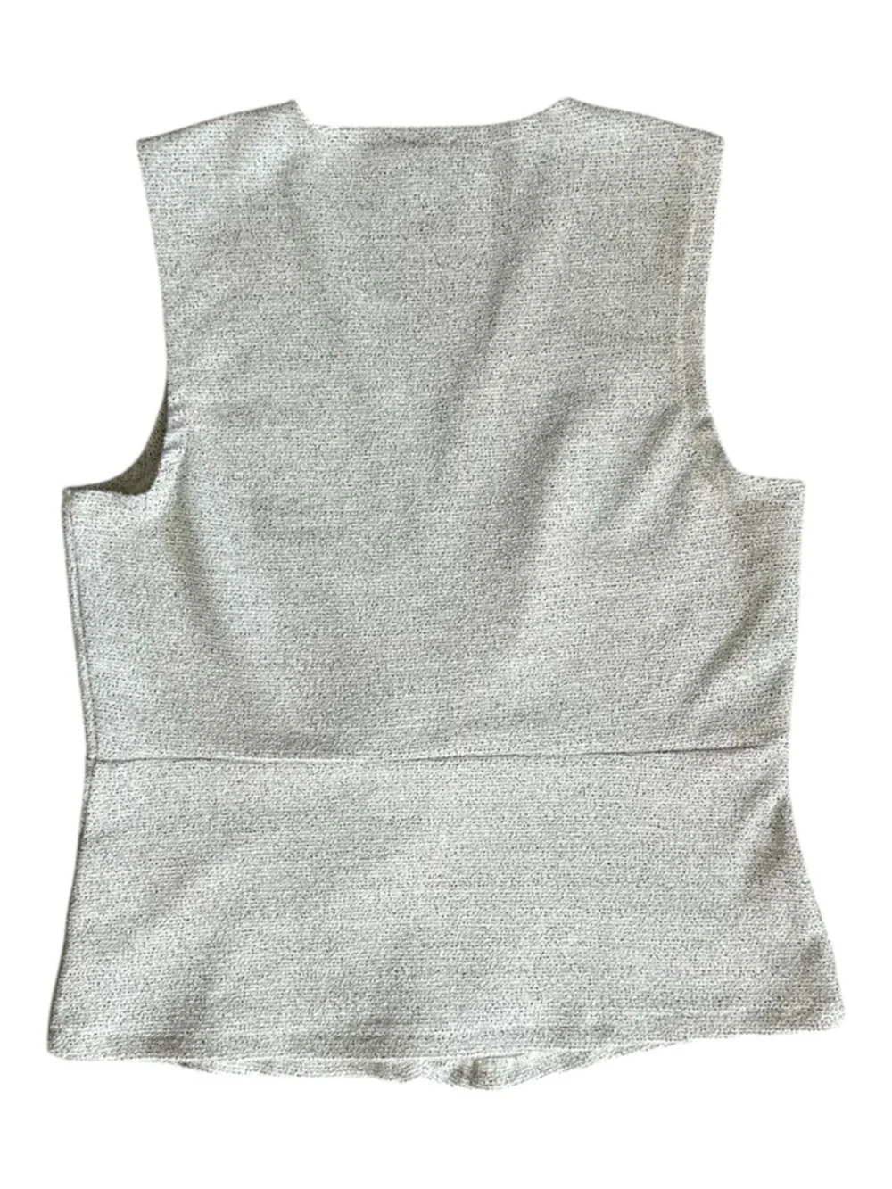 J Crew Peplum V Neck Top Beige & Black Size Medium